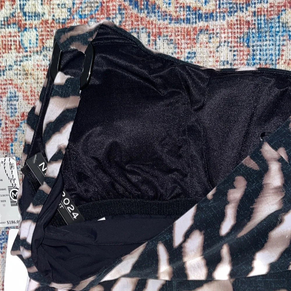 Magicsuit Zimbabwe Amal Animal Print One Piece Swim Dress SZ 12 NWT - Picture 7 of 8